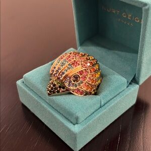 Kurt Geiger Multicolored Vibrant Eagle Crystal Ring Size 7